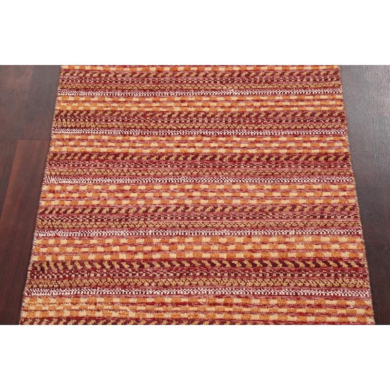 Geometric Striped Oriental Gabbeh Kashkoli Wool Area Rug Hand-knotted - 2'6" x 3'11"