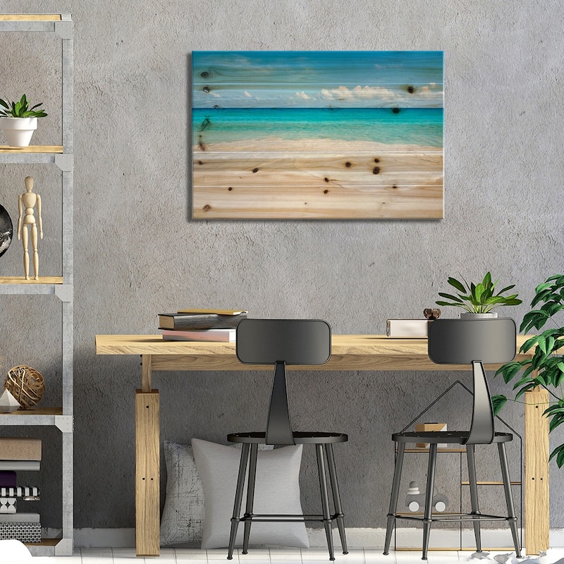 Turquoise Water At Anse Georgette Beach, Praslin, Seychelles Print On Wood by Jan Becke - Multi-Color