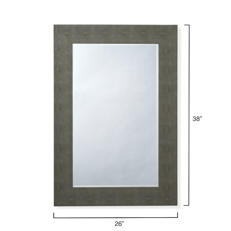 Alden Décor Esme Shagreen Rectangle Mirror, Grey