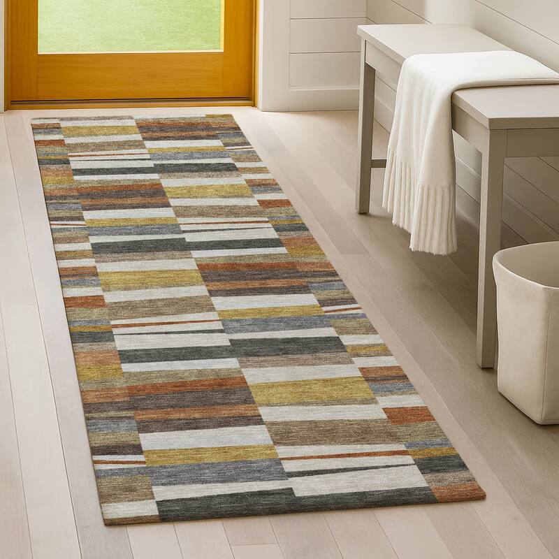 Machine Washable Indoor/ Outdoor Modern Antonito Chantille Rug