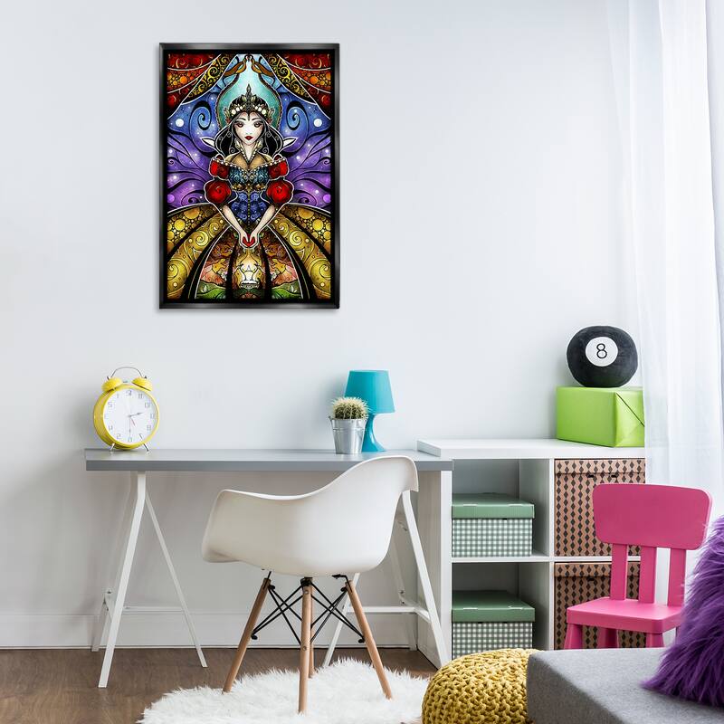 Stupell Nouveau Princess Portrait Framed Floater Canvas Wall Art Design By Mandie Manzano