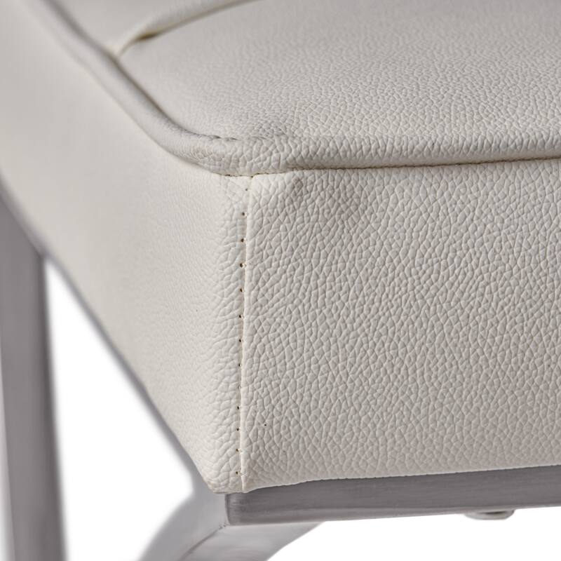 Milania Modern Button Tufted Bonded Leather Dining Chairs (Set of 2) by Christopher Knight Home