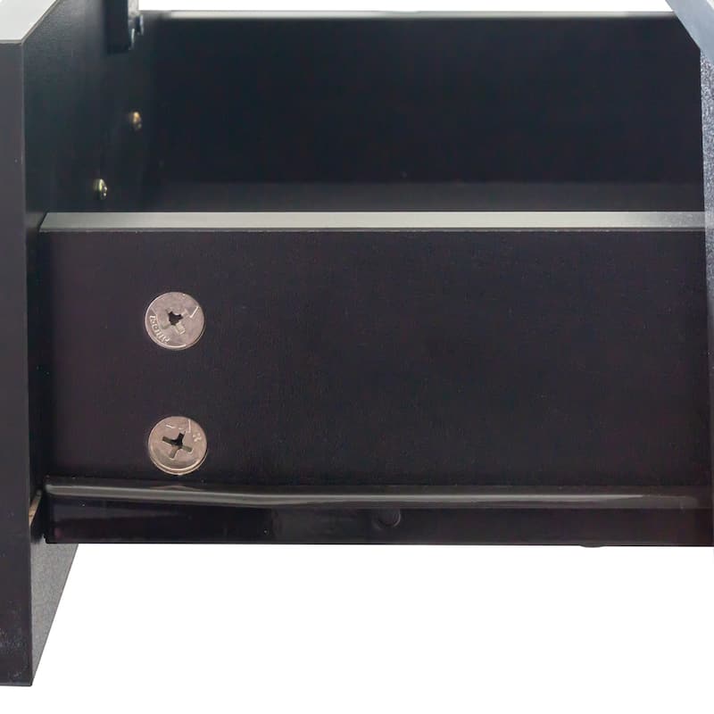 Anmytek Black Modern Storage Organizer with Shelves and Drawers for Livingroom