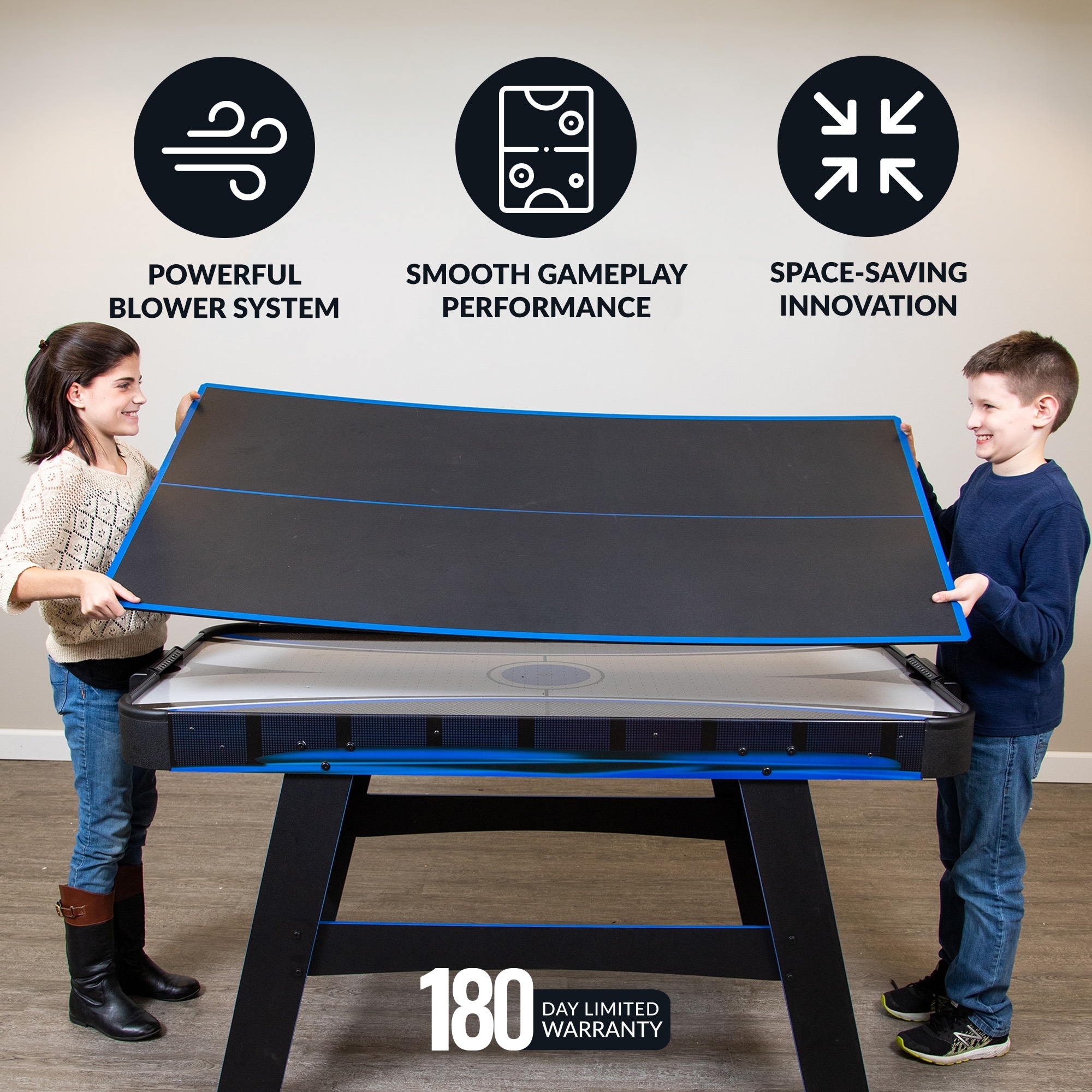 Hathaway Bandit 5-ft Air Hockey Table with Table Tennis Top - On
