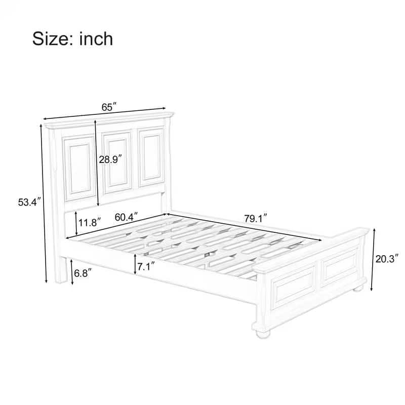 Traditional Town and Country Style Pinewood Vintage Bed Frame
