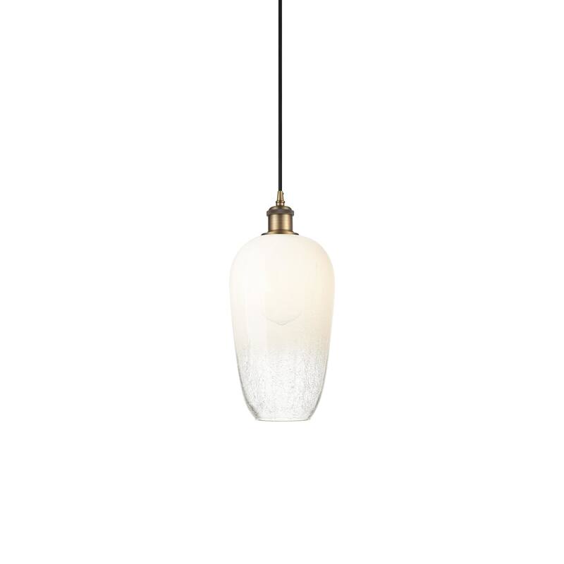 Innovations Lighting 516-1P-15-7 Brookhaven Flute Pendant Brookhaven - Brushed Brass / Opal