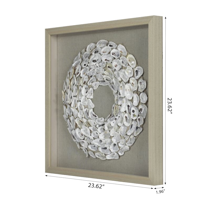 HUJI Oyster Shell Rings Shadow Box Wall Decor