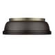 preview thumbnail 2 of 1, Yep by Golden Lighting Duncan 2-light Flush Mount in Aged Brass and Rubbed Bronze shade