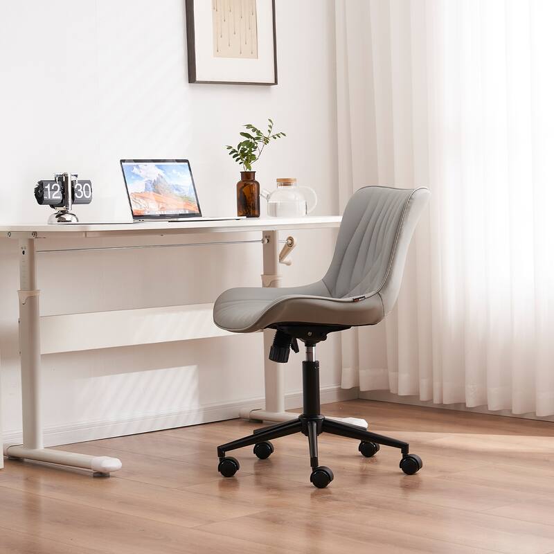 Armless Office Chair Swivel Home Office Desk Chairs with Wheels