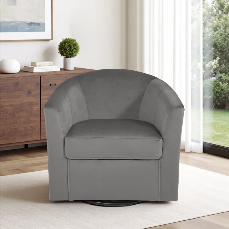 Modern Upholstered Accent Swivel Barrel Chair for Living Room
