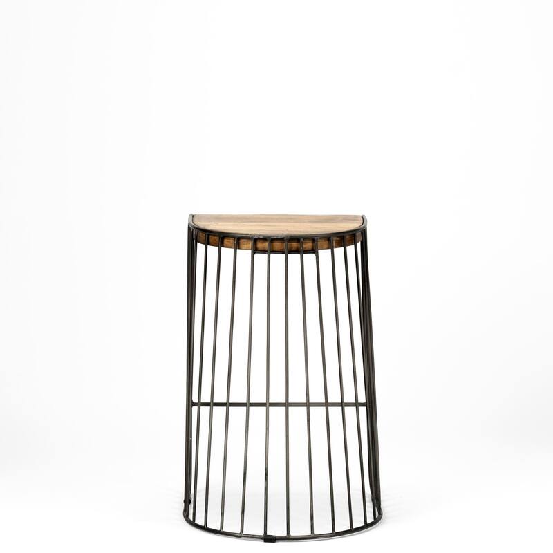 Seagram Brown Solid Solid Wood Seat with Black Metal Frame Counter Stool