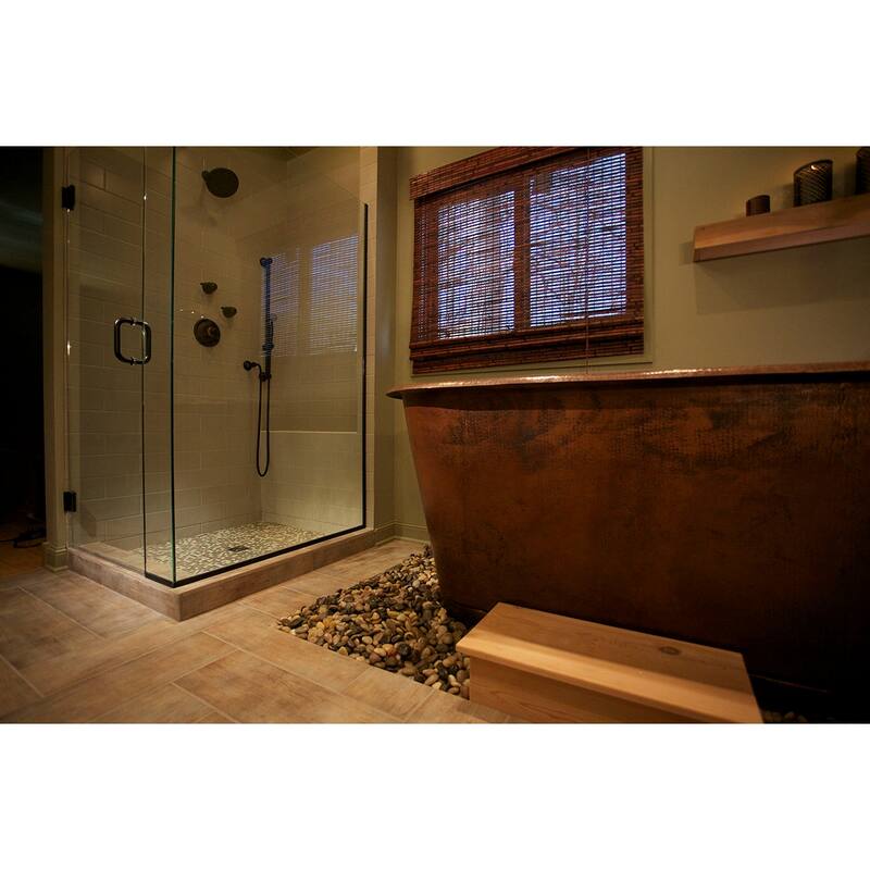 72-in Hammered Copper Modern Style Bathtub in Oil Rubbed Bronze (BTM72DB)