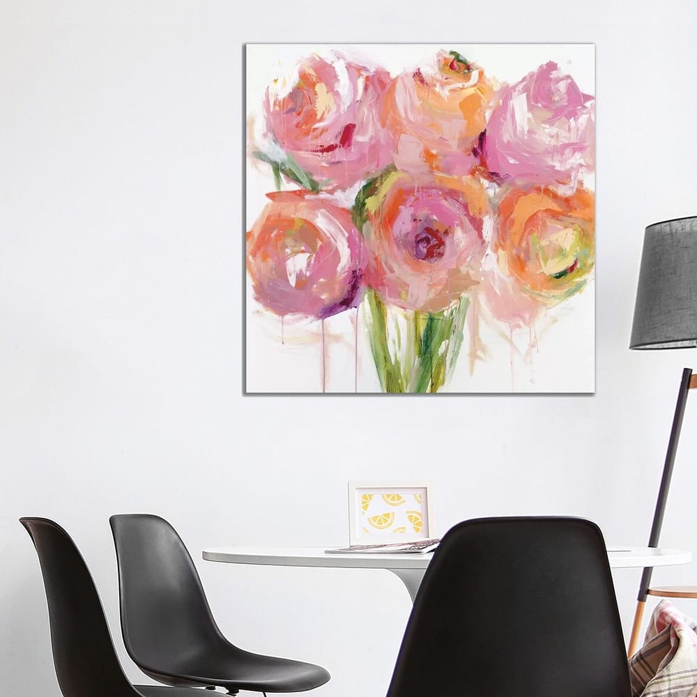 iCanvas "Pink Peonies" by Emma Bell Canvas Print