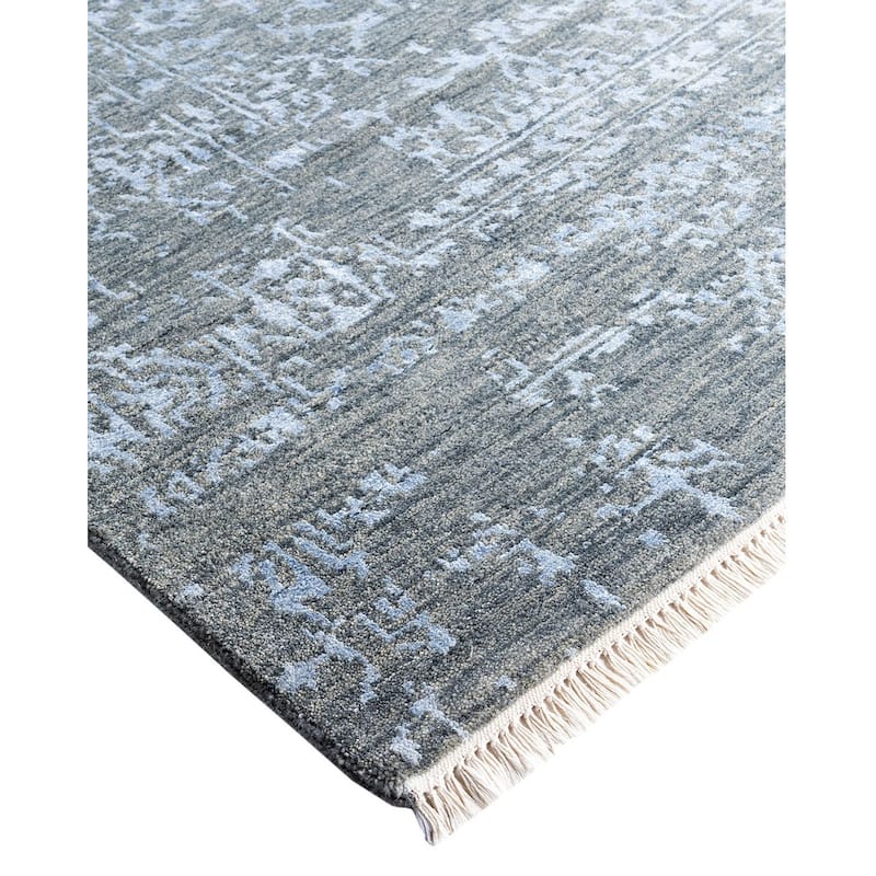 Ikat One-of-a-Kind Hand-Knotted Area Rug, Blue - 9' 2" x 12' 3"
