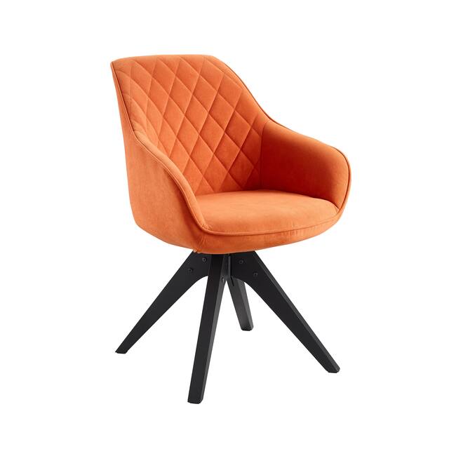 Art Leon Classical Swivel Office Accent Chair with Wood Legs