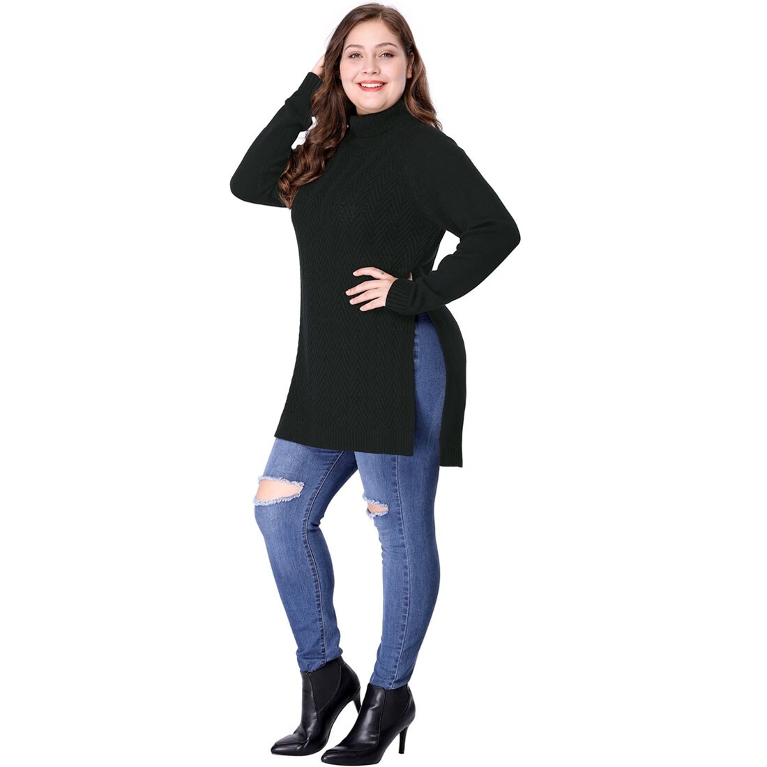 plus size black turtleneck sweater