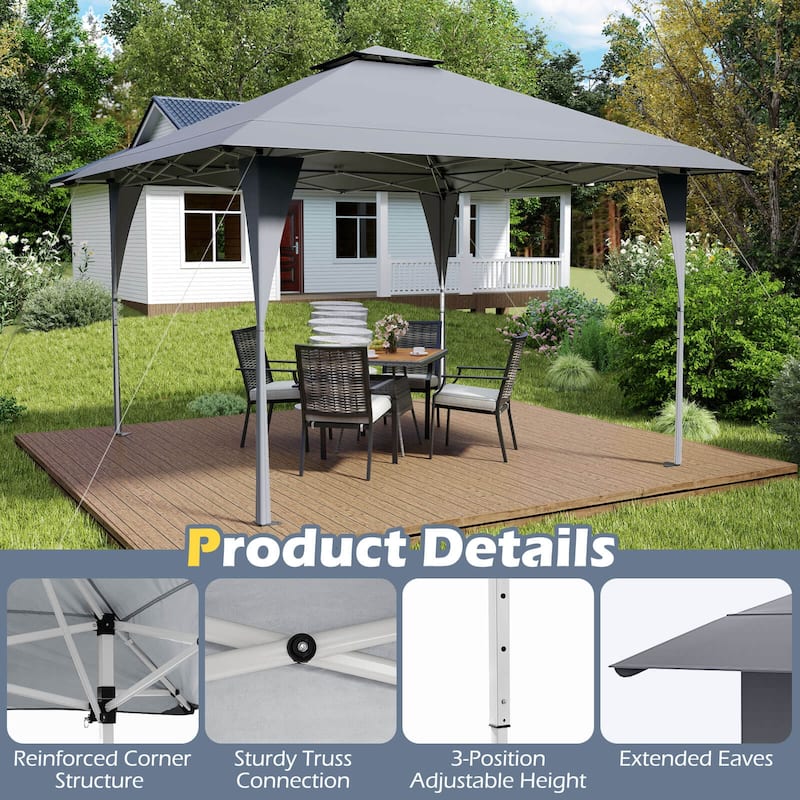 Costway 13 X 13 FT Pop up Gazebo Outdoor Canopy Tent with Portable - See Details