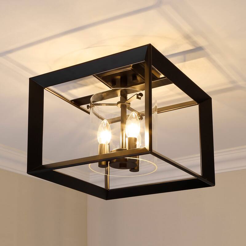Golden Lighting Smyth 3 Light 12" Wide Semi-Flush Square Ceiling