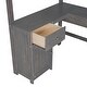 preview thumbnail 30 of 32, Twin Size Loft Bed with U-Shaped Desk, Drawers and Storage Shelves