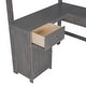 preview thumbnail 13 of 15, Twin Size Loft Bed with U-shaped Desk and Storage Shelves,Minimalist Design