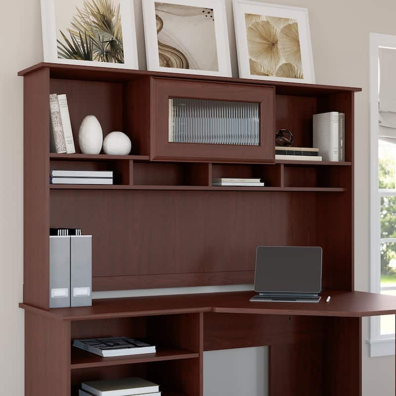 Cabot 60W Hutch by Bush Furniture - Harvest Cherry
