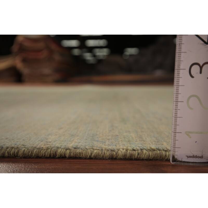 Modern Gabbeh Oriental Area Rug Handmade Green Modern Wool Carpet - 4'9" x 6'11"