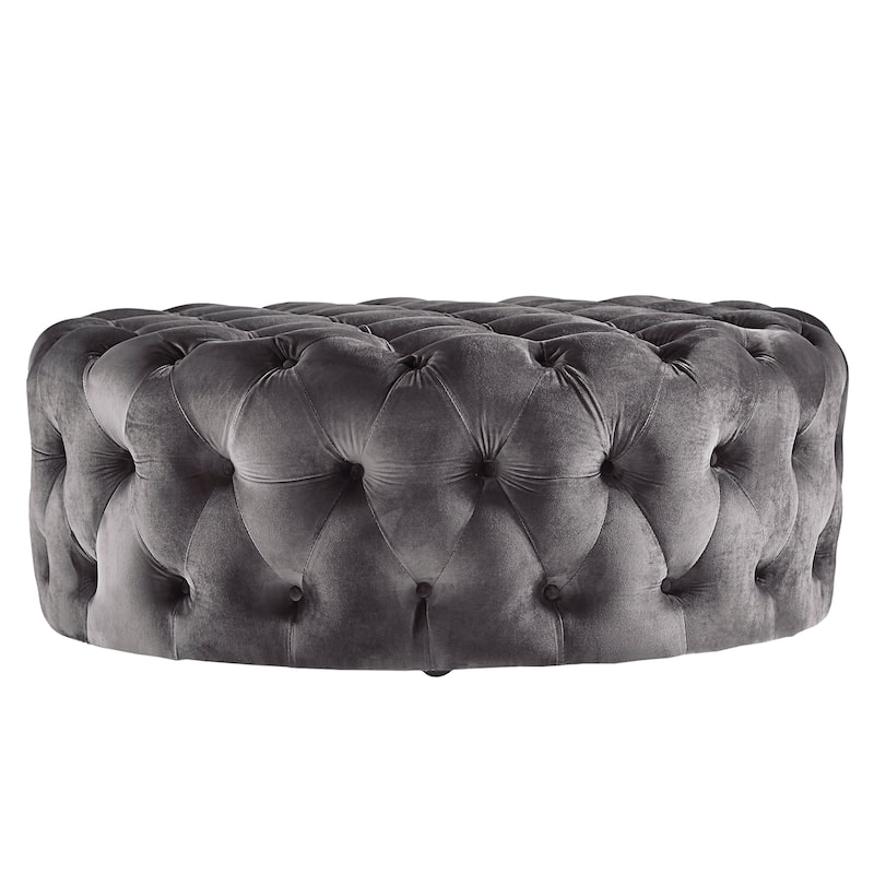 Knightsbridge Round Tufted Rolling Ottoman by iNSPIRE Q Artisan
