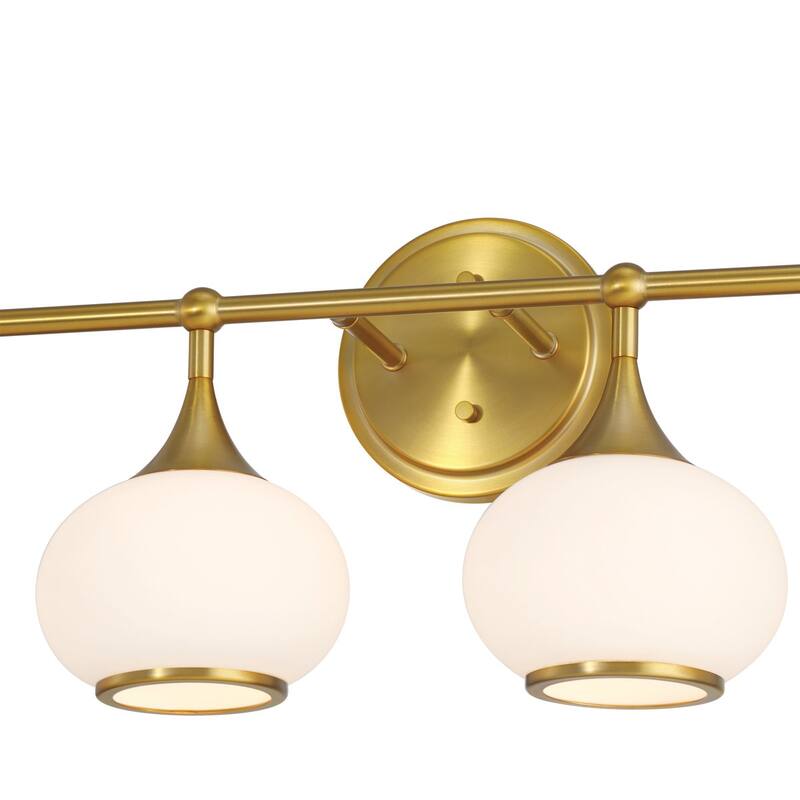 Acroma Aged Brass/Polished Chrome Finish Modern Globe Vanity Light