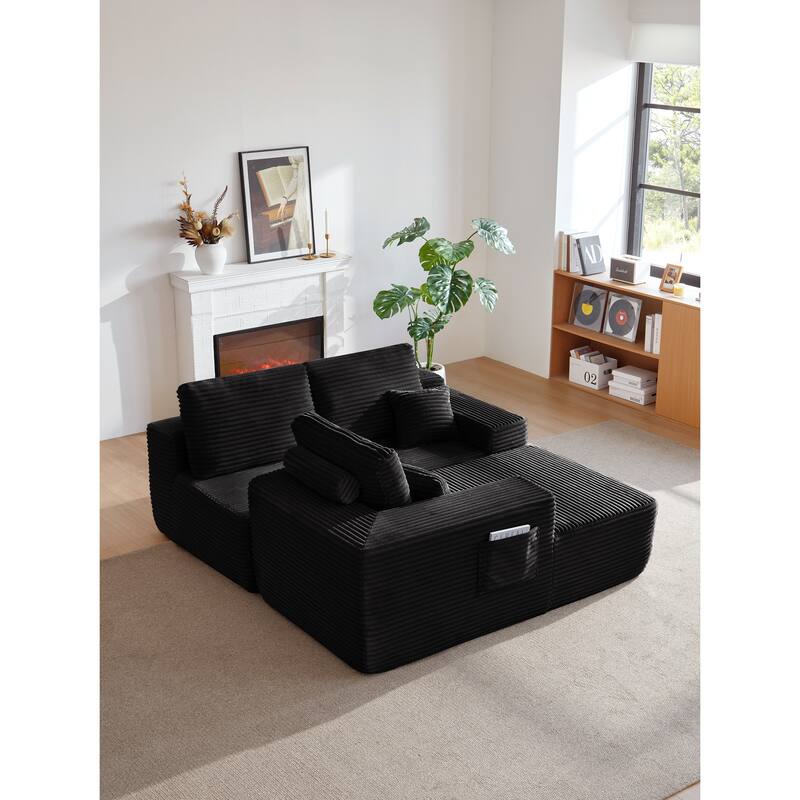 104" Cloud Sectional Sofa with L-Shape Chaise and Side Pockets, Modern Modular Design, Deep Seating, Upholstered Couch