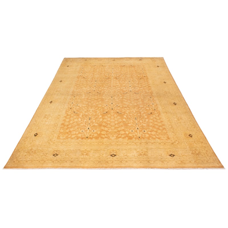 ECARPETGALLERY Hand-knotted Peshawar Oushak Brown Wool Rug - 9'10 x 13'5