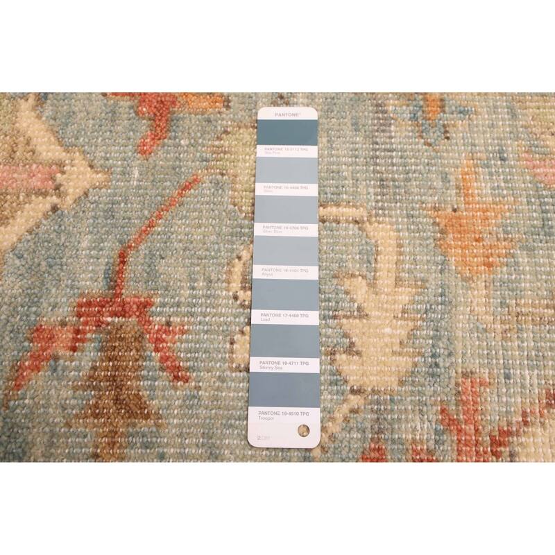 ECARPETGALLERY Hand-knotted Jules Serapi Light Blue Wool Rug - 8'11 x 11'8