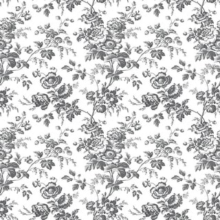 York Wallcoverings Anemone Toile Black Wallpaper