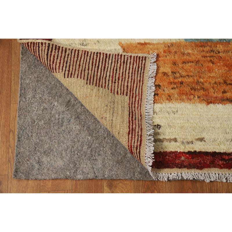 Geometric Moroccan Oriental Rug Hand-Knotted Bedroom Wool Carpet - 8'2" x 9'8"