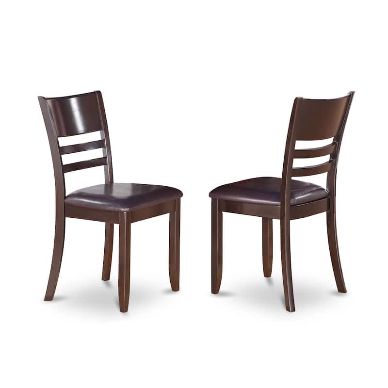 Modern Dining Chairs - Set of 2 - Wood Seat - Espresso Finish - Kitchen Accent Chairs
