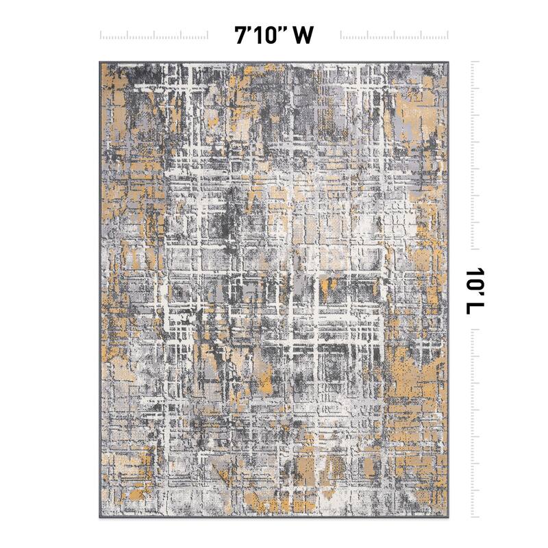 World Rug Gallery Distressed Abstract Area Rug