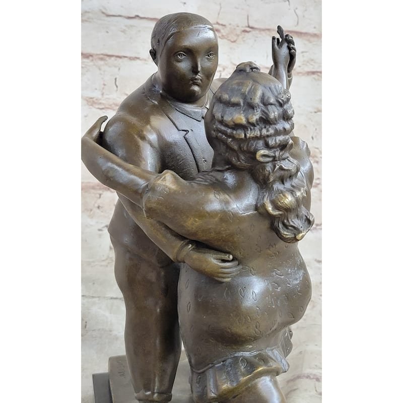 Botero Bronze Sculpture Statue Dancing Couple Figurine Art Figure Marble Decor