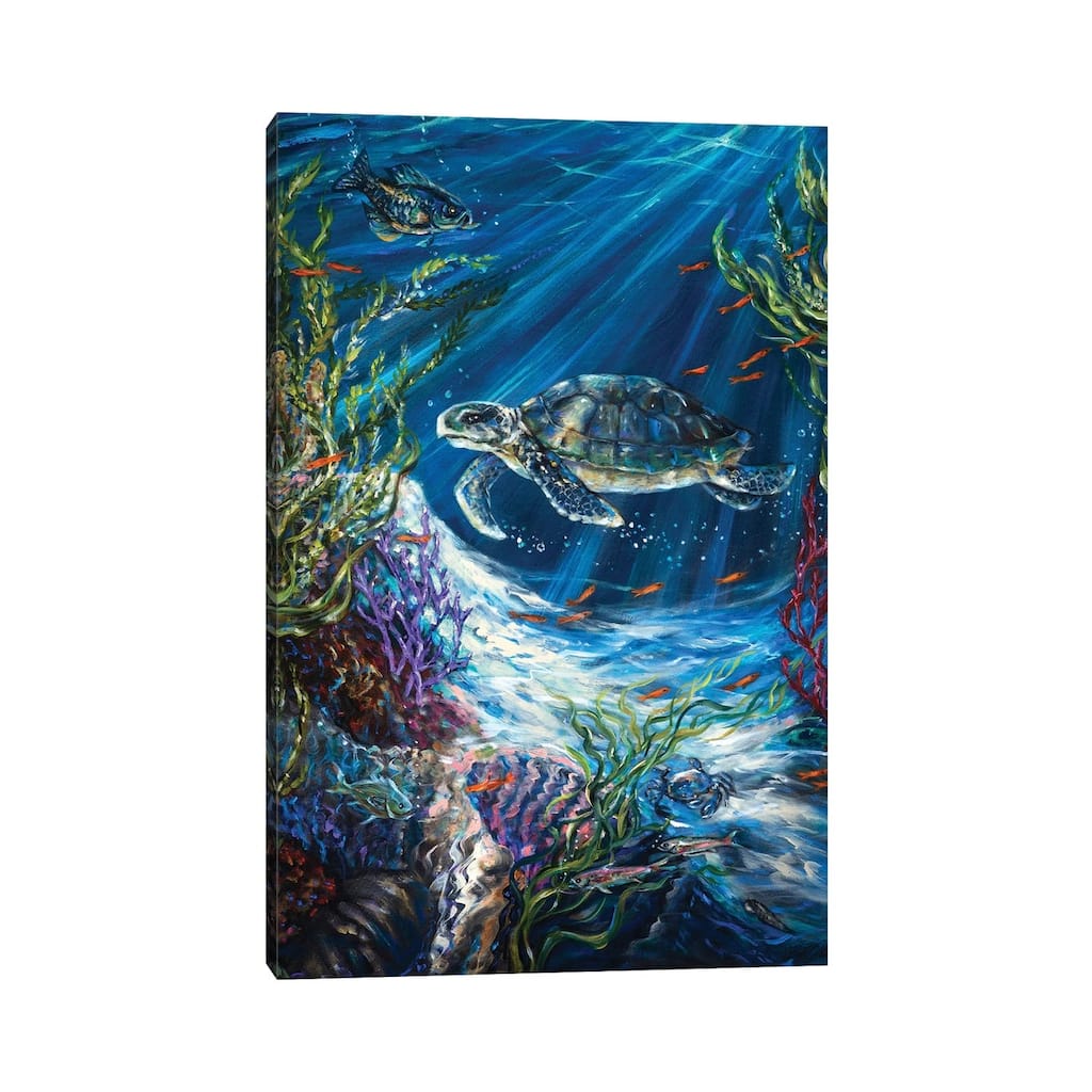 iCanvas "Coral Reef Turtle" by Linda Olsen Canvas Print