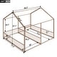 preview thumbnail 17 of 35, Metal Twin Size House Platform Bed with Two Shared Beds, Guardrails, Roof and Windows, Sturdy Frame, Black Finish