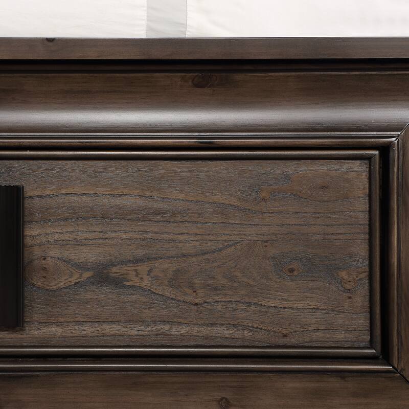 Roundhill Furniture Aetheria Contemporary Wood 6-Drawer Dresser in Dark Brown