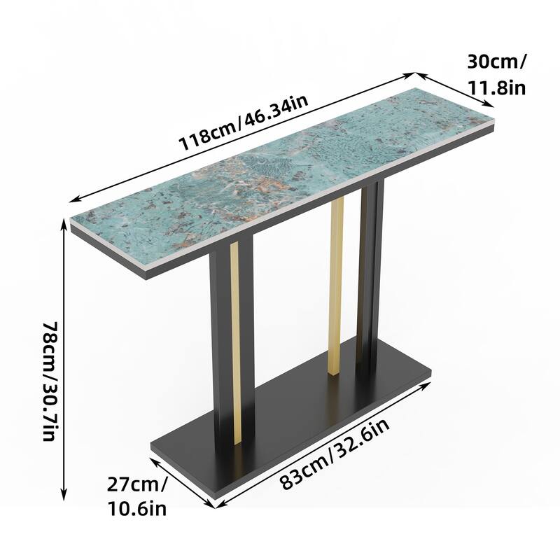 Modern Luxury Marble Console Table Sintered Stone Tables Geometric Line