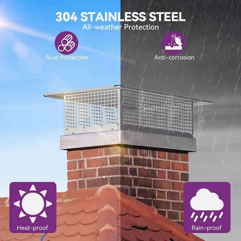 17" x 29" Chimney Cap with Adjustable Metal Strips