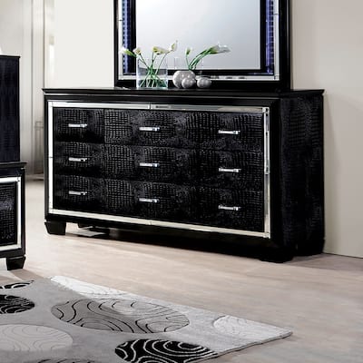Ruff Contemporary 56-inch Wide 9-Drawer Solid Wood Dresser by Furniture of America