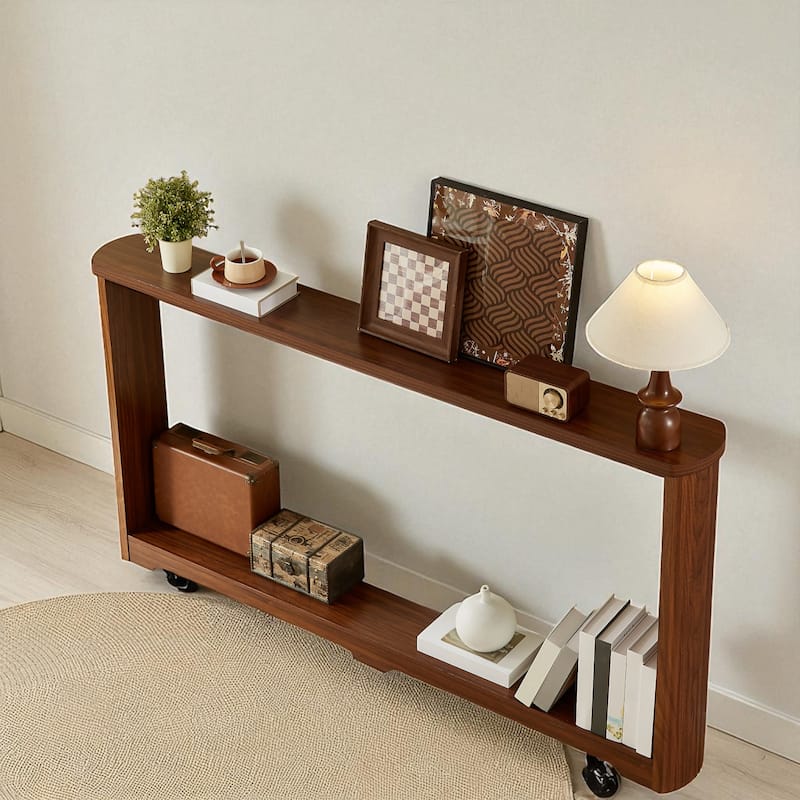 70.1" Modern Corrugated Console Table with Storage Shelf, Narrow Entryway Sofa Table for Hallway or Foyer