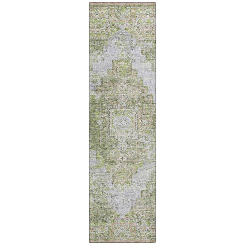 Machine Washable Indoor/Outdoor Traditional Global Chantille Rug