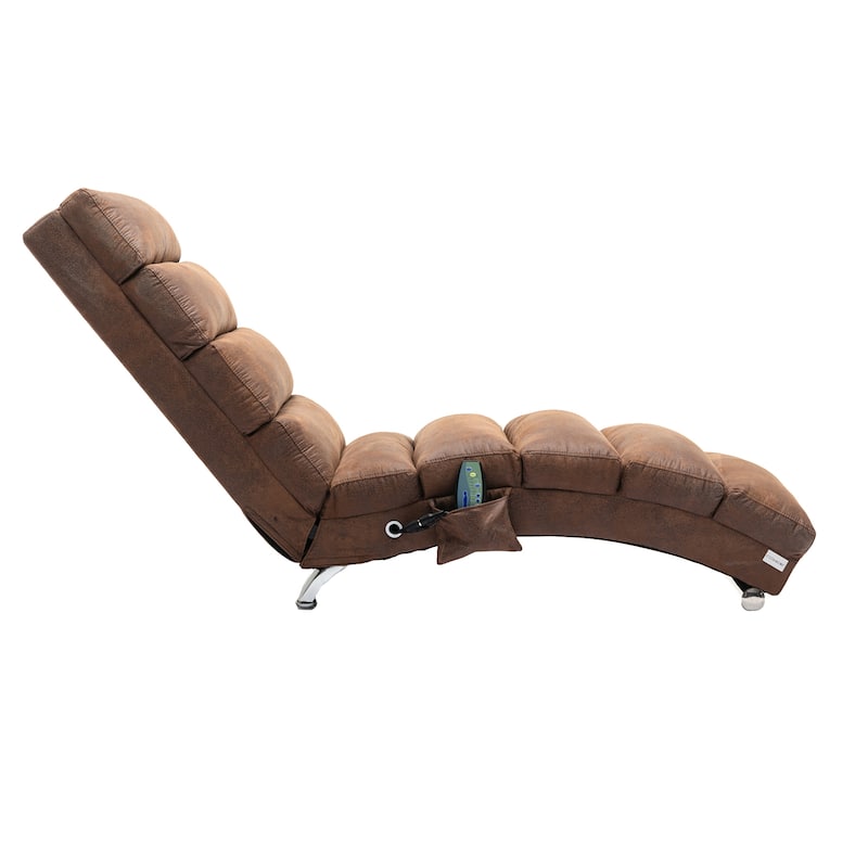 Linen Massage Chaise Lounge Indoor with Remote Control,Ergonomic Electric Massage Long Lounger with 5 Modes for Office