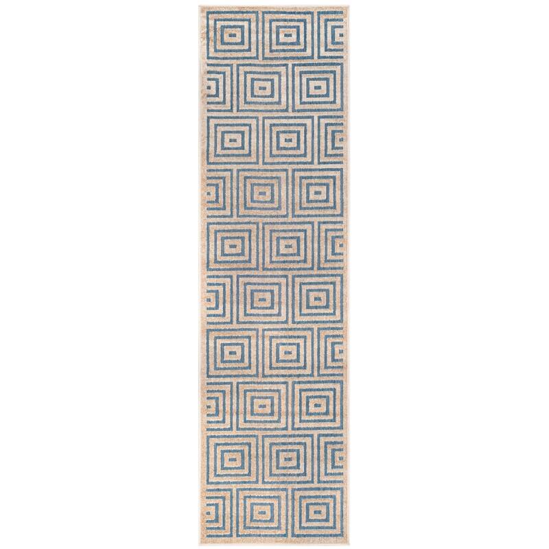 SAFAVIEH Cottage Burga Geometric Indoor/ Outdoor Patio Backyard Rug