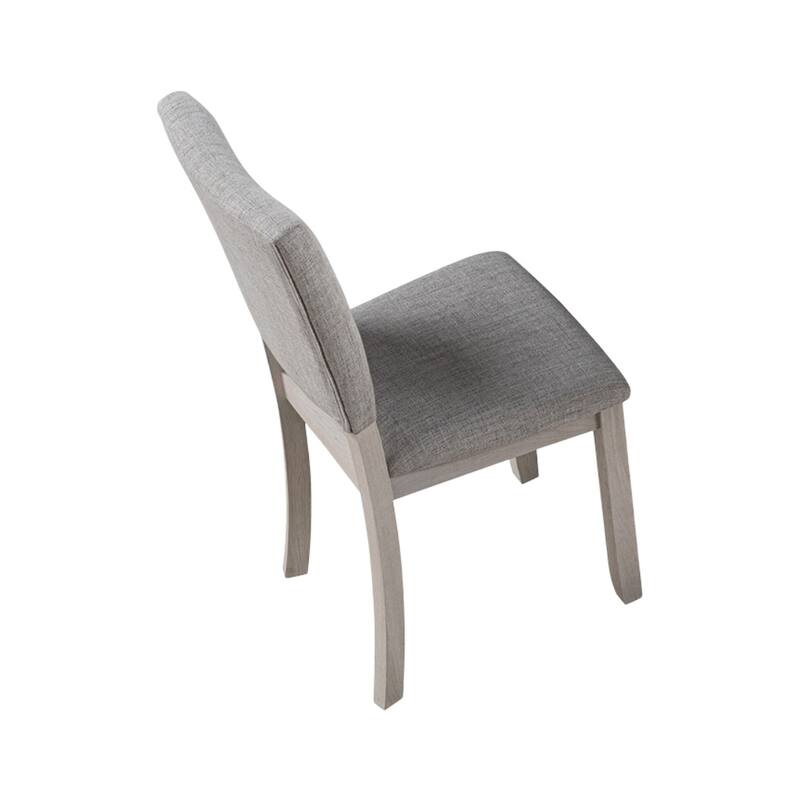 5pc Dining Set Kitchen Dinette Upholstered Fabric Chairs Round Table Pedestal Base Table 4x Side Chairs Dining Room