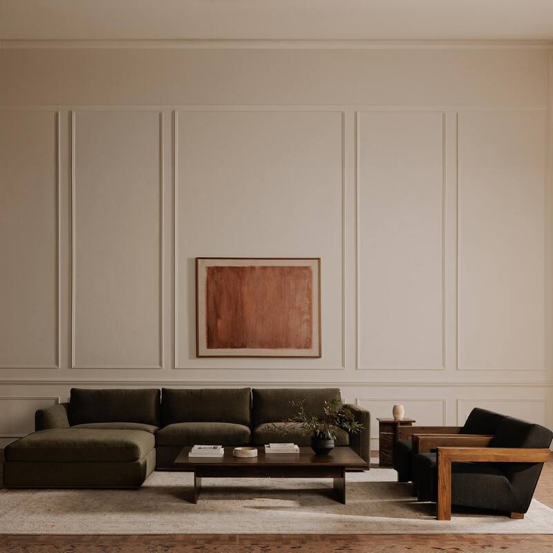 NADAAL STUDIOS Rio,Ottoman With Rubber Wood Base
