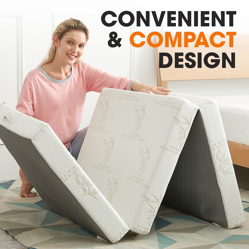 Cheer Collection Tri-fold 4-inch Folding Futon Mattress