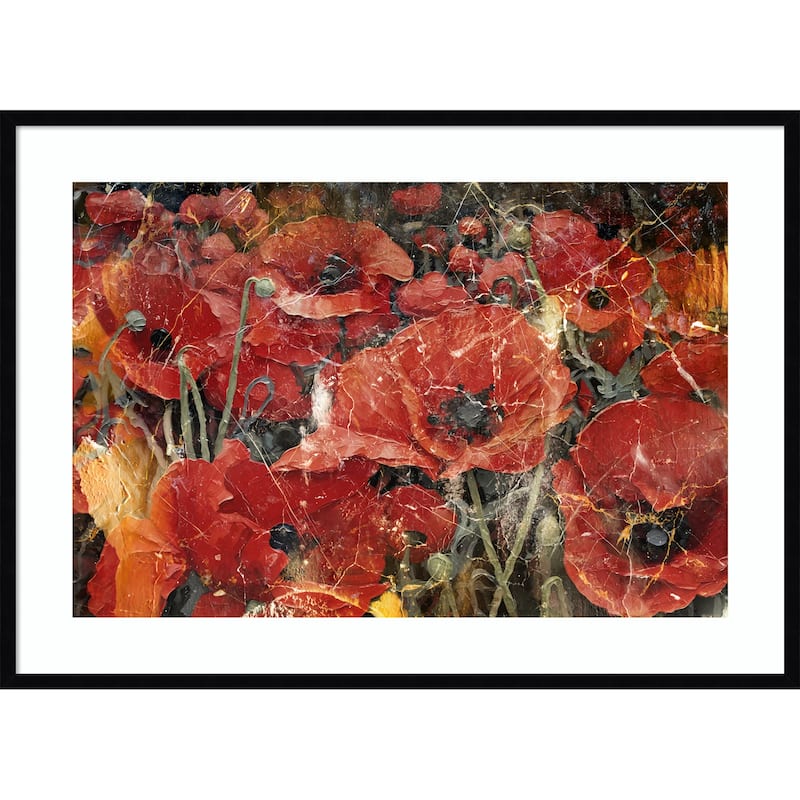 Flower Floral Art Illustration Wallart No. 16 by Rafal Kulik Wood Framed Wall Art Print